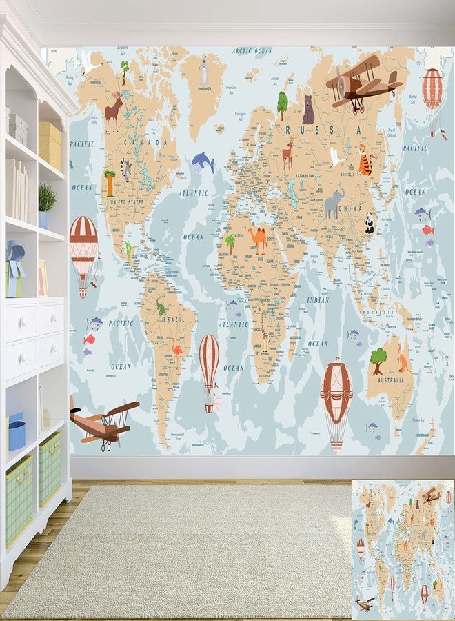 DECOR PRODUCTION Map Theme Self Adhesive Wallpaper Wall Sticker for Home Decor, Living Room, Bedroom, Hall, Kids Room, Play Room (2021-Map-pt01-05-6x8Ft) - Image 2